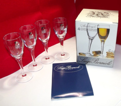 Set of 4 w/Tags Luigi Bormioli Michelangelo Masterpiece 2.25 oz. Liqueur Glasses