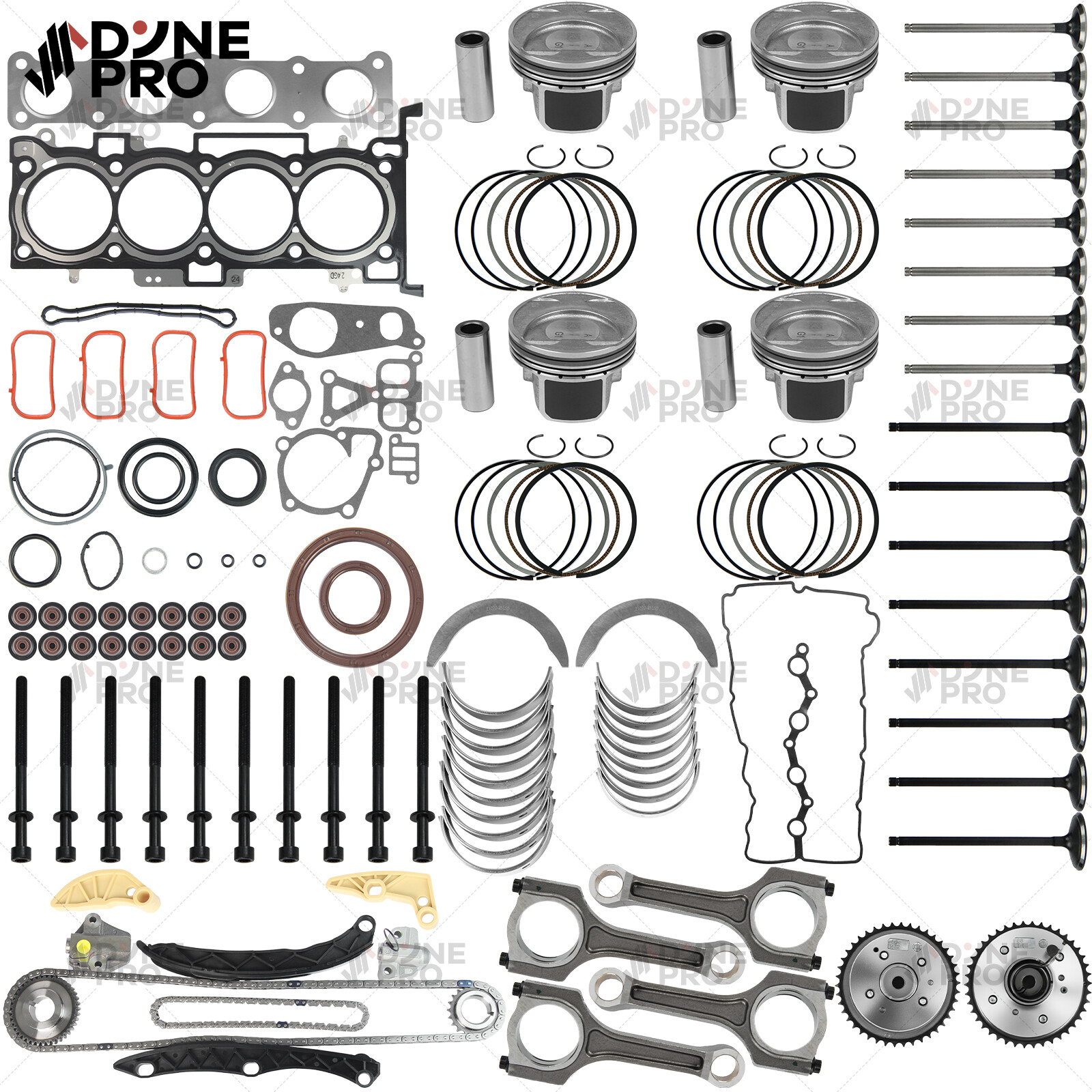G4KH Master Engine Rebuild Kit w/ Con Rods & Timing Kit For Hyundai KIA 2.0T