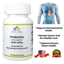 GASTROESOPHAGEAL REFLUX PROBIOTICS, 120 Capsules, Optimum Stomach PH. Acid power