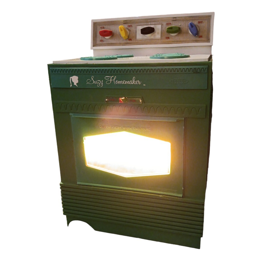 Deluxe Topper Toy Suzy Homemaker Super Safety Working Stove Oven Green 120V  READ