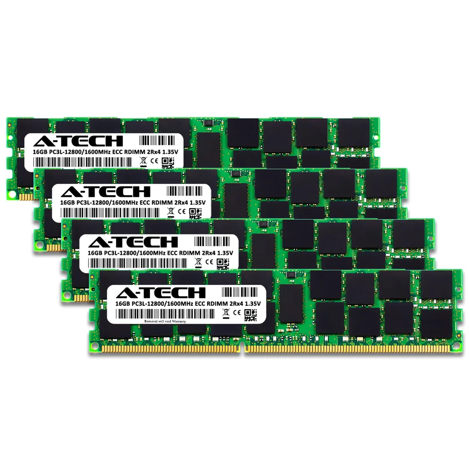 64GB 4x 16GB PC3L-12800R RDIMM Intel S5520HC S5520HCT S5520SC S5520UR Memory RAM - Image 2 of 3