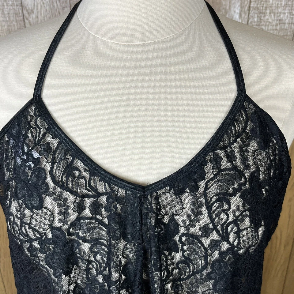 Top Babydoll Secret Treasures (talla 3X, 22/24 W) sexy de malla de encaje negro para mujer Foto 3 de 4