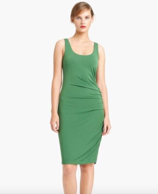 Lida Baday Green Ruching Body Con Short Casual Dress Size: M