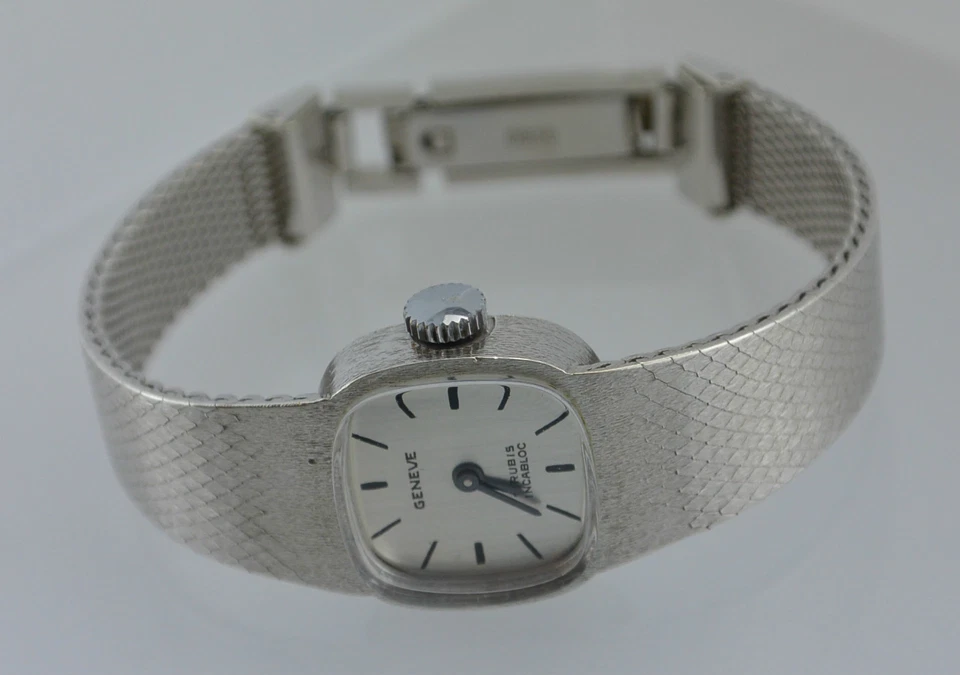 Geneve - 17 Rubis / Vintage Damenuhr 835er Silber - Bild 2 von 4