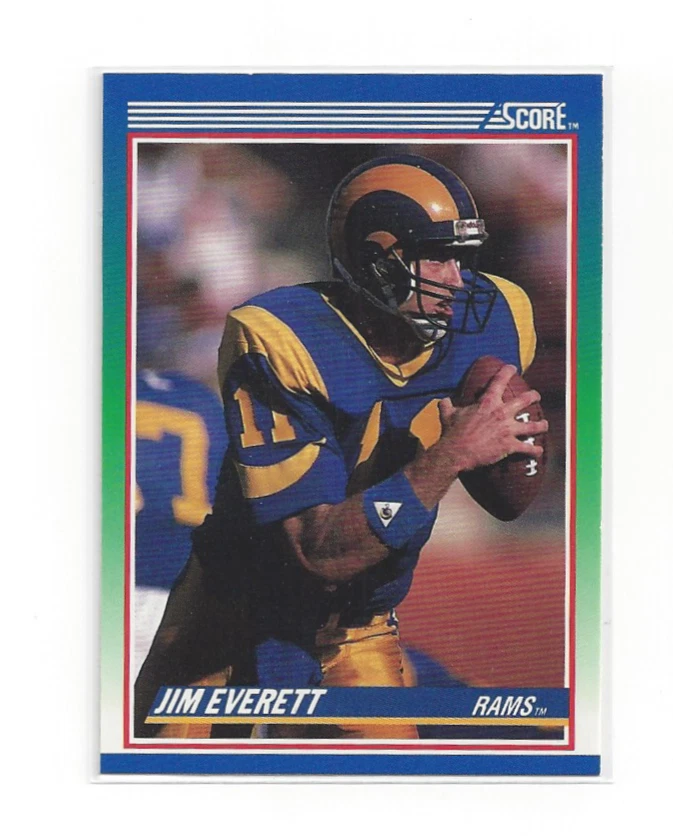 Jim Everett 1990 Score #4 Rams Football Card NFL QB Star LA Passing Leader RAW