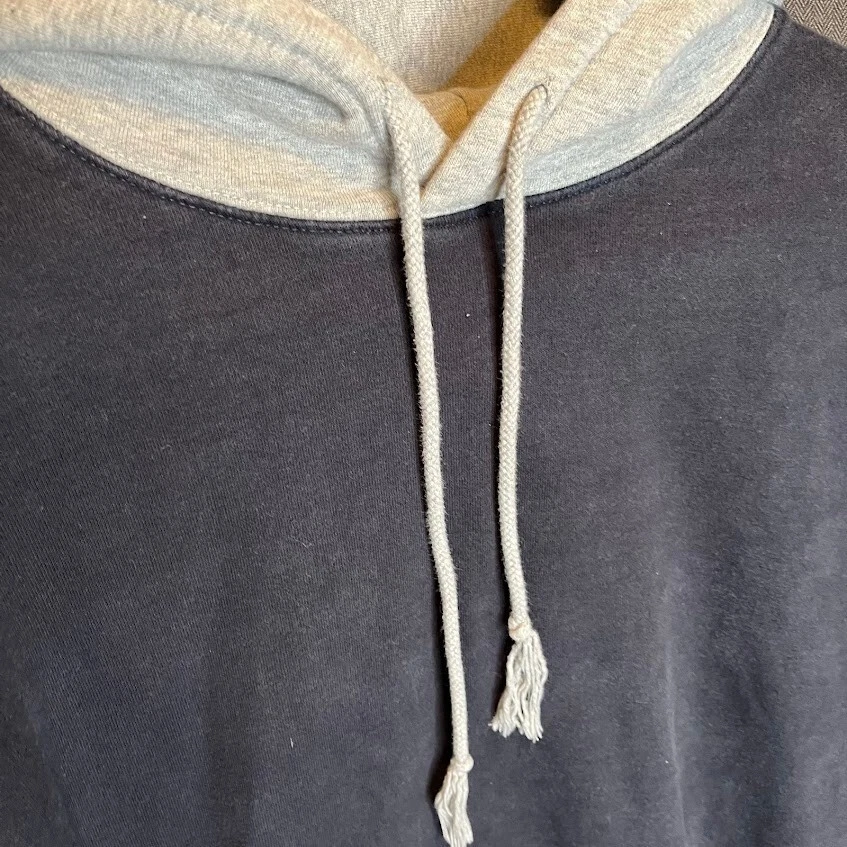 OFF WHITE Brandy Melville Felpa con Cappuccio Bicolore OS Grigio Panna Pullover Oversize Pile
