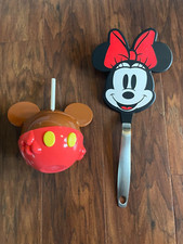 new Disney World Mickey Minnie Mouse Water Bottle Tumbler  Flex Turner Spatula