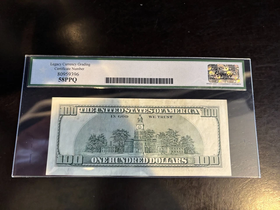 DBR 2003-A $100 FRN Richmond Fr. 2179-E Legacy 58 PPQ Serial FE55624868A - Image 2 of 2