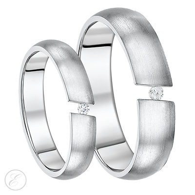 His & Hers Titanringe Spannset Paar Eheringe 5 mm & 6 mm