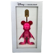 NEW Baublebar X Disney Mickey Mouse Bag Charm Keychain Bright Pink Backpack