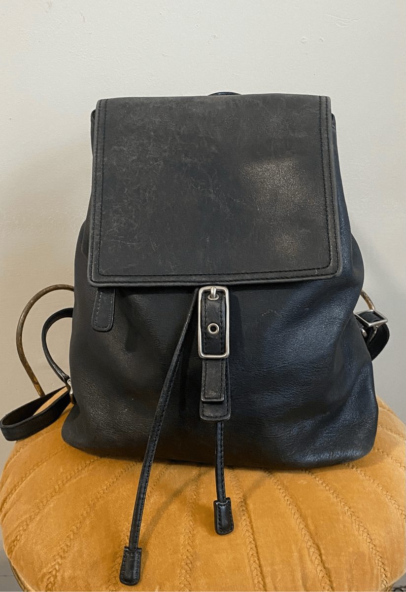 Coach Vintage Hampton Legacy Smooth Black Leather Backpack