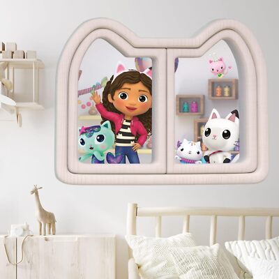 Gabbys Puppenhaus Wandsticker - Gabby and Friends winkt durch Fenster
