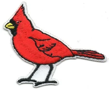 RED CARDINAL Iron On Patch  Birds Winter 
