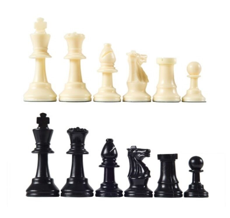 Analysis Chess Pieces – 32 Black & Natural Pieces w/ Felt Bottoms - 2 1/2" King