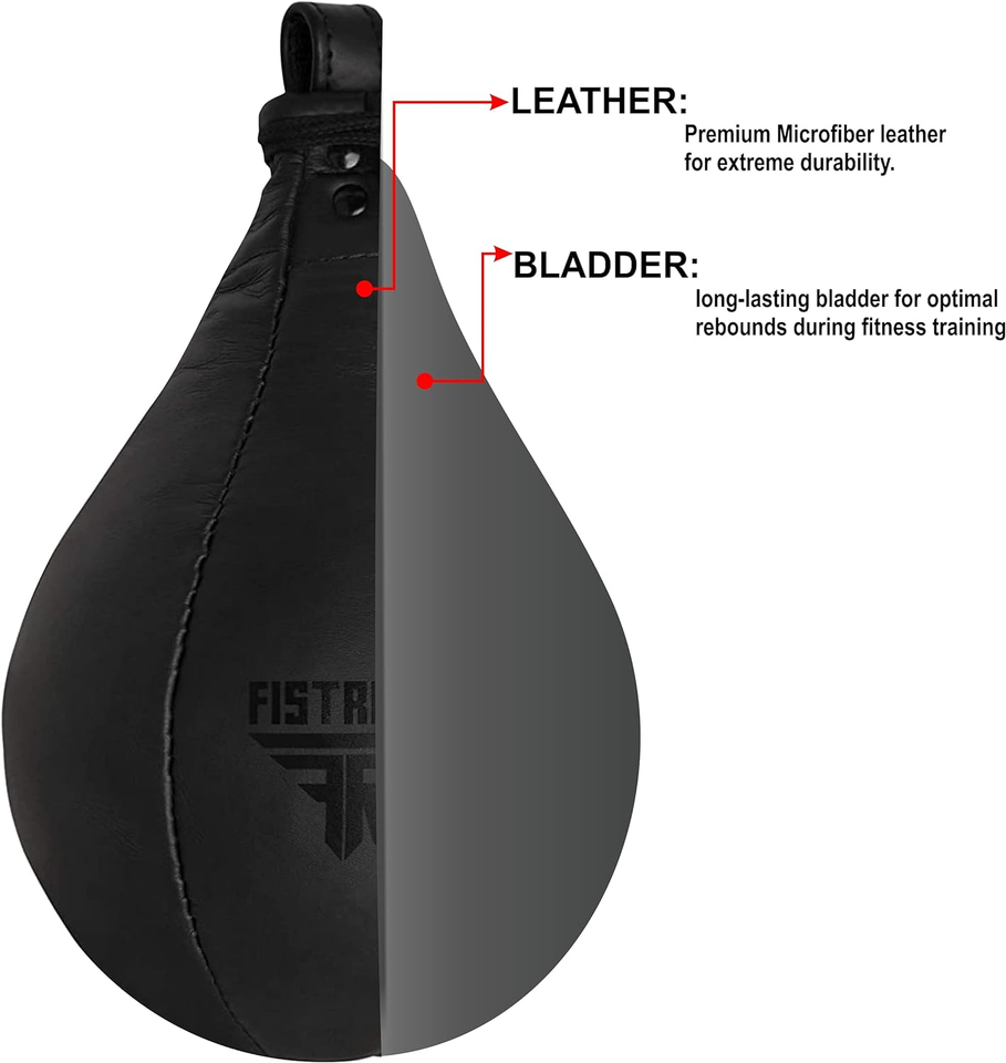 FISTRAGE Speed Bag Boxing Ball Leather MMA Muay Thai Training Punching