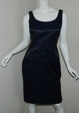 New Women Tahari Multi-color Black Blue Sleeveless Sheath Work Dress Size 8 $218