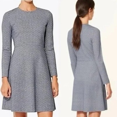 Tory Burch Corinne Gemini Link Navy Long Sleeve Dress Size MNWT MSRP $275