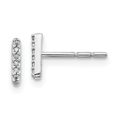 Echte Ohrringe 14kt Weißgold Diamant Initiale I