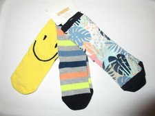 Gymboree Boys 3-Pack Jump Into Summer Socks Striped Smile Leaves XXS XS S M