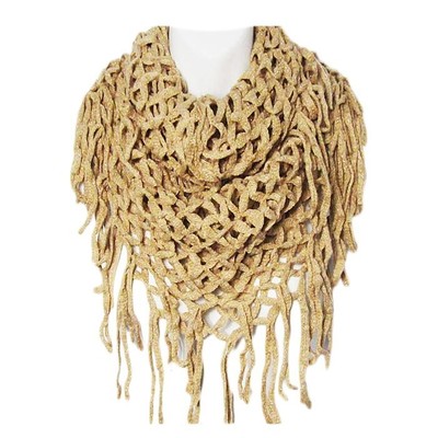 TIGERSTARS BEIGE FISHNET INFINITY DOUBLE LOOP COLLAR SCARF
