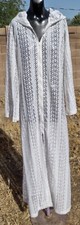 Vintage Beach Things Swim Cover Up Long White Lace Hoodie