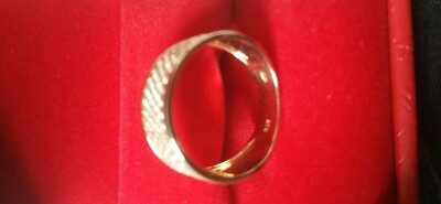 Bague Ou Demi-alliance En Or 9 Carats Sertie De Zirconia Cubique - Taille 54/55, Neuf Sans Emballage