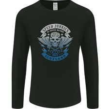 Scotland Speed Junkies Camiseta Manga Larga Cuello Redondo Negra Hombre