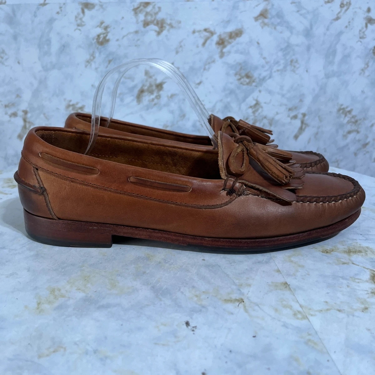 Levi\'s Loafers Mens 12M Brown Excellent Vintage Leather Kiltie Fringe Moccasin Kiltie Loafers In Men main image 2