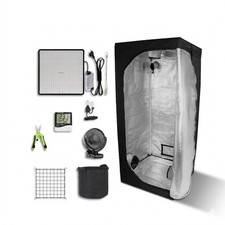 60x60x140 Growbox Komplettset - 50W LED Full Spectrum Zelt inkl. Umluft