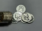 1957 PROOF  FRANKLIN HALF DOLLAR PARTIAL ROLL / 15 COINS