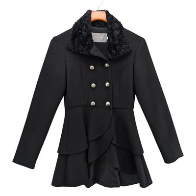 Hunter Dixon New York Peplum Jacket Womens Black Double Breasted Blazer Size 4