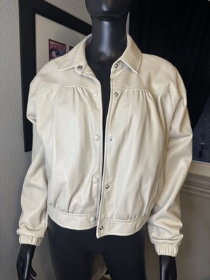 Bagatelle Collection Women's Cream Jacket Faux Leather Size M - NWT