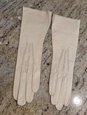 New Vintage Women Size XS S 6.5 Yellow Leather Formal 12" Long Gloves Glacelav