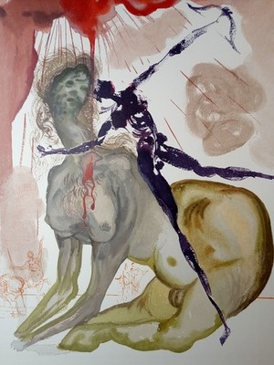 Original Holzschnitt. La Divine Comédie. Inferno 13. Salvador Dali: 682827