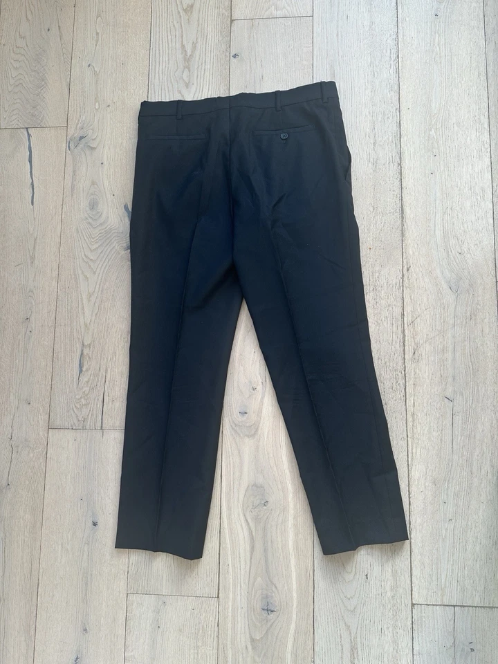 Pantalones de lana negros tallados para hombre talla 40. Perfecto para primavera verano otoño Foto 2 de 4