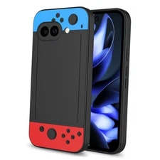 for Google Case,Pixel-9a Cover,3D Cartoon Cute Pixel 9A GAME CONTROL Red Blue