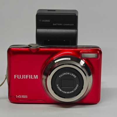 Fujifilm FinePix JV300 14MP Digital Camera Red 3x Zoom Compact