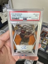 2022 Bowman James Wood Invicta Orange Auto /25 PSA 9 Pop 1!