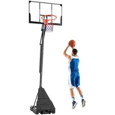 Basketball Hoop, 8-10ft Adjustable Basketball Goal, Hand-Crank Lift