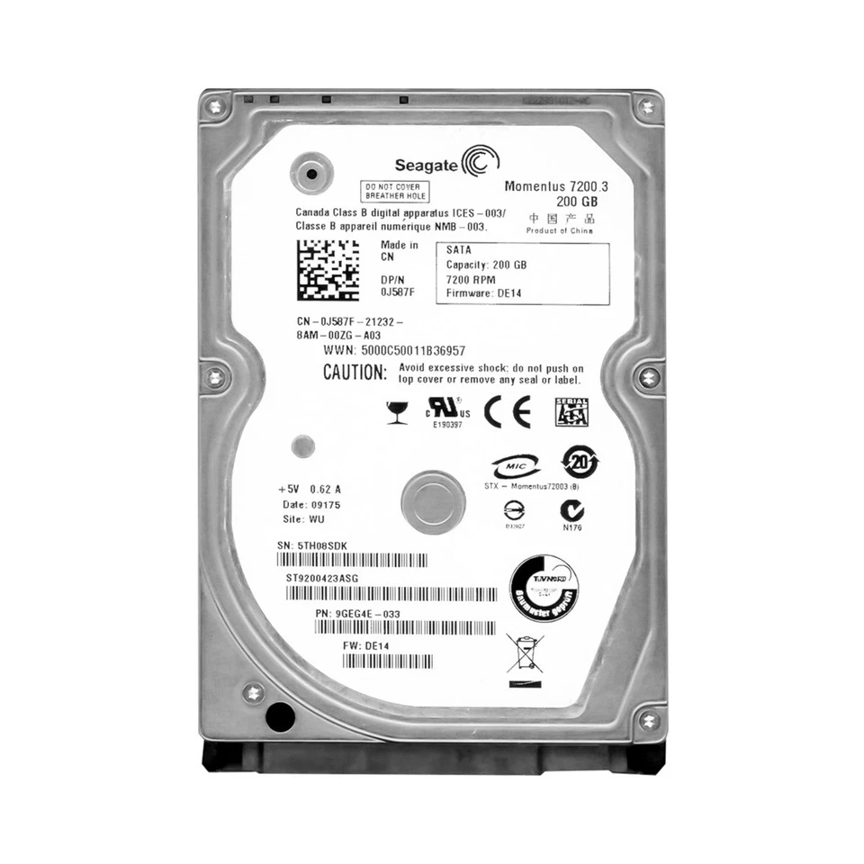 Hard Drive Seagate Momentus ST9200423ASG 200GB 7.2K 16MB SATA II 2.5'' - Image 3 of 3