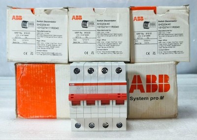 ABB SHD204/40 SWITCH DISCONNECTOR 40A 4 POLE 415VAC 1SYD274111R0040 LOT OF 3 PCS