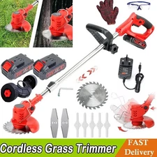 Cordless Electric Weed Lawn Eater Edger Yard Grass String Trimmer Cutter mower