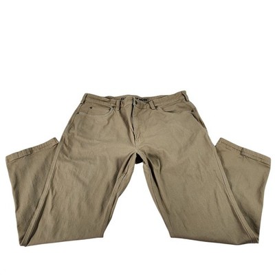 Duluth Trading Co Flex Fire Hose Slim Fit Pants Mens 40x30 Tan Canvas Workwear