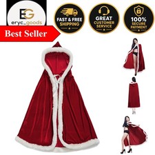 Elegant Velvet Hooded Cape for Mrs. Claus Costume - Perfect for Christmas Events