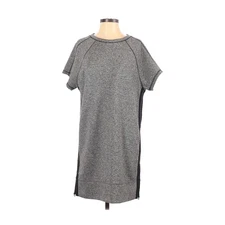 Madewell Casual Shift Shirt Dress Size Womens Small Gray Zipper Stripe Sides $98