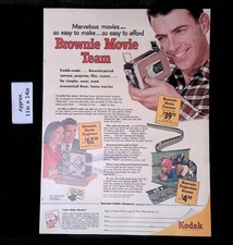 1953 KODAK Brownie Movie Team Movie Camera, Projector  Screen Print Ad 55355
