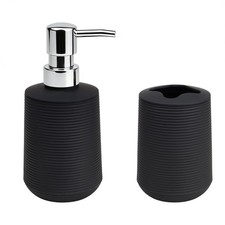 Bathroom Set, Bathroom Soap Dispenser  Toothbrush Holder Set, 2Pcs High Capa...