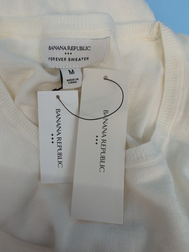 Banana Republic Ribbed Textured Crew Neck Pullover Women's Sweater M Snow Day - Picture 7 of 9