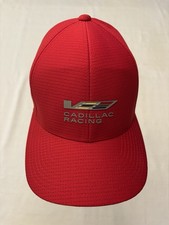 Cadillac V Racing Car Automobile Red Fitted S/M Curved Bill Baseball Hat Cap