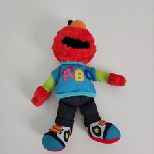 Sesame Street Elmo ABC Plush 12 Inch Red Stuffed Toy Hasbro tested works